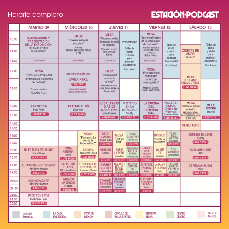 Horario completo del festival